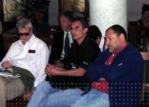 Gianni Vattimo, Derrick de Kerckhove, Francesco Saverio Alessio e Mauro Francesco Minervino nel pubblico del 2° Festival internazionale della filosofia in Sila - fotografia: Carmine Talerico