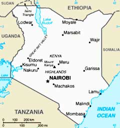 Mappa del Kenya - Da Wikipedia, l'enciclopedia libera - KENYA - http://it.wikipedia.org/wiki/Kenya