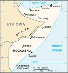 Mappa della Somalia - Da Wikipedia, l'enciclopedia libera